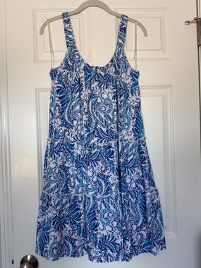 Lilly Pulitzer Loro swing dress size S baha blue Bird is the wors